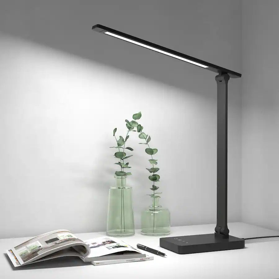 LED Desk Lamp - 9.5W 750LM Touch Control, 5 Brightness Level - Black