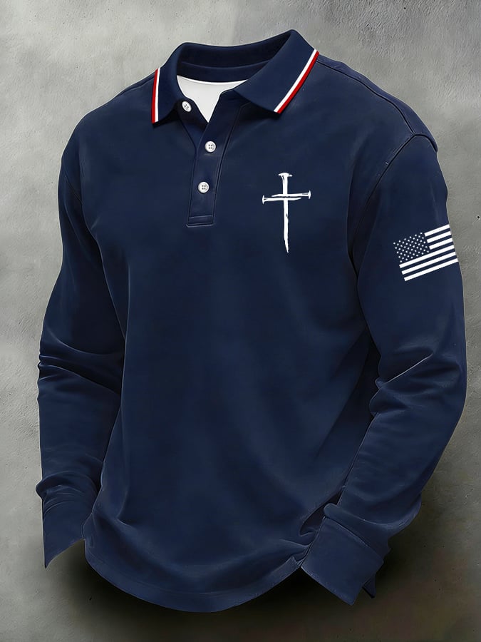 Men's Casual Faith-Themed Polo Shirt