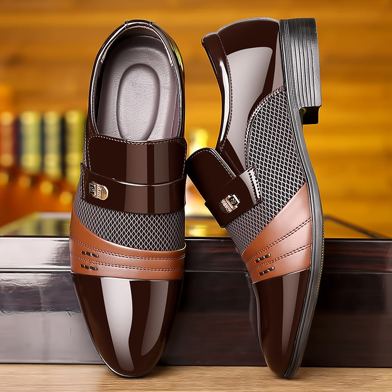 men's stylish patchwork leather shoes