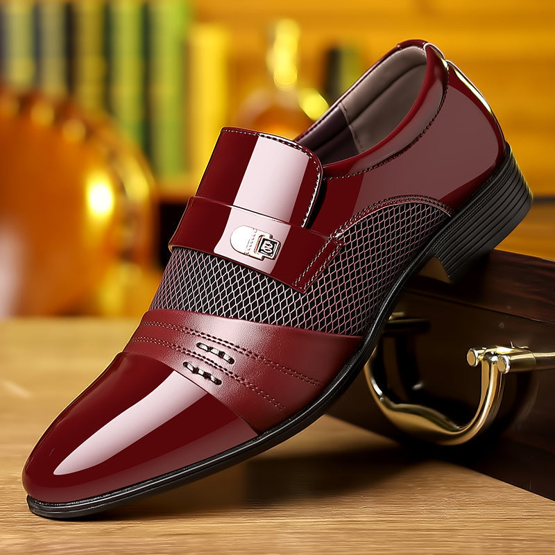 men's stylish patchwork leather shoes