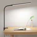 Clip-on LED Desk Lamp, USB-Powered with 3 Color Modes 10 Brightness, 360°Adjustable - Black