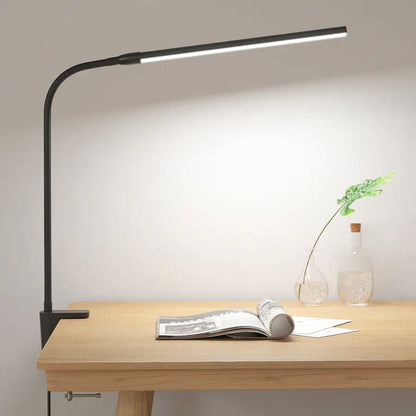 Clip-on LED Desk Lamp, USB-Powered with 3 Color Modes 10 Brightness, 360°Adjustable - Black