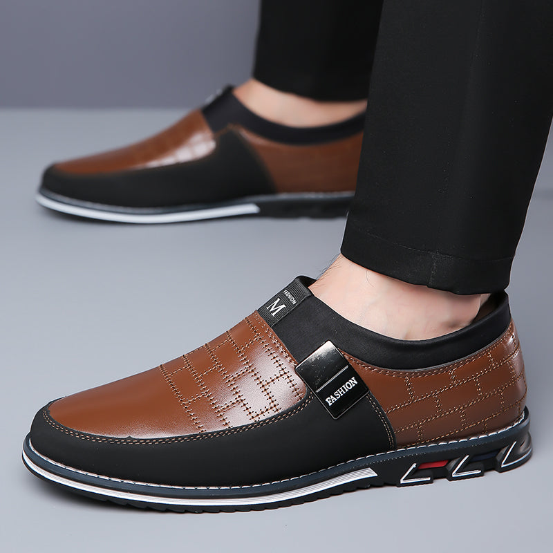 men's large size casual leather shoes