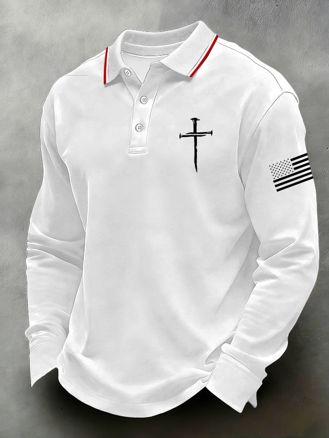 Men's Casual Faith-Themed Polo Shirt
