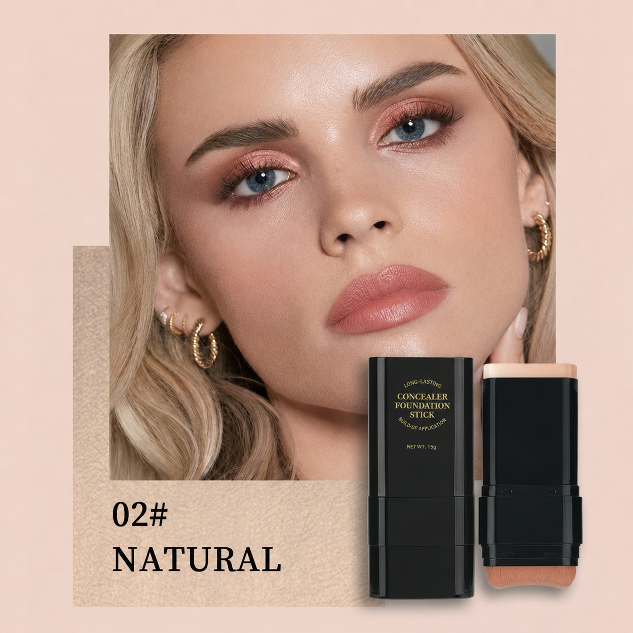 Dual-Ended Foundation & Concealer Stick with Built-in Brush