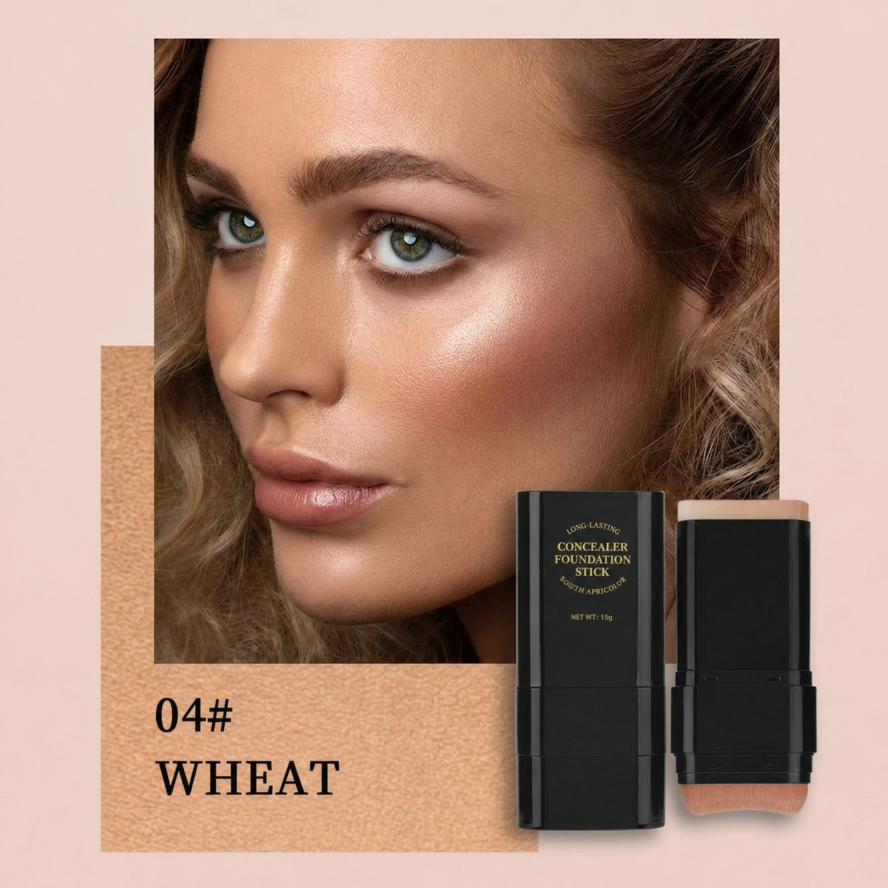 Dual-Ended Foundation & Concealer Stick with Built-in Brush