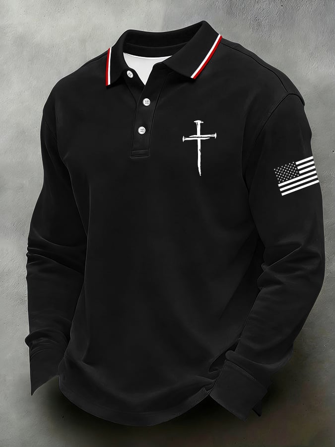 Men's Casual Faith-Themed Polo Shirt