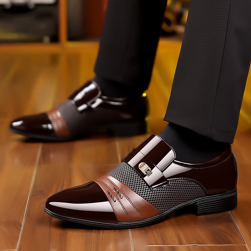 men's stylish patchwork leather shoes