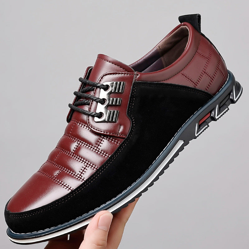men's large size casual leather shoes