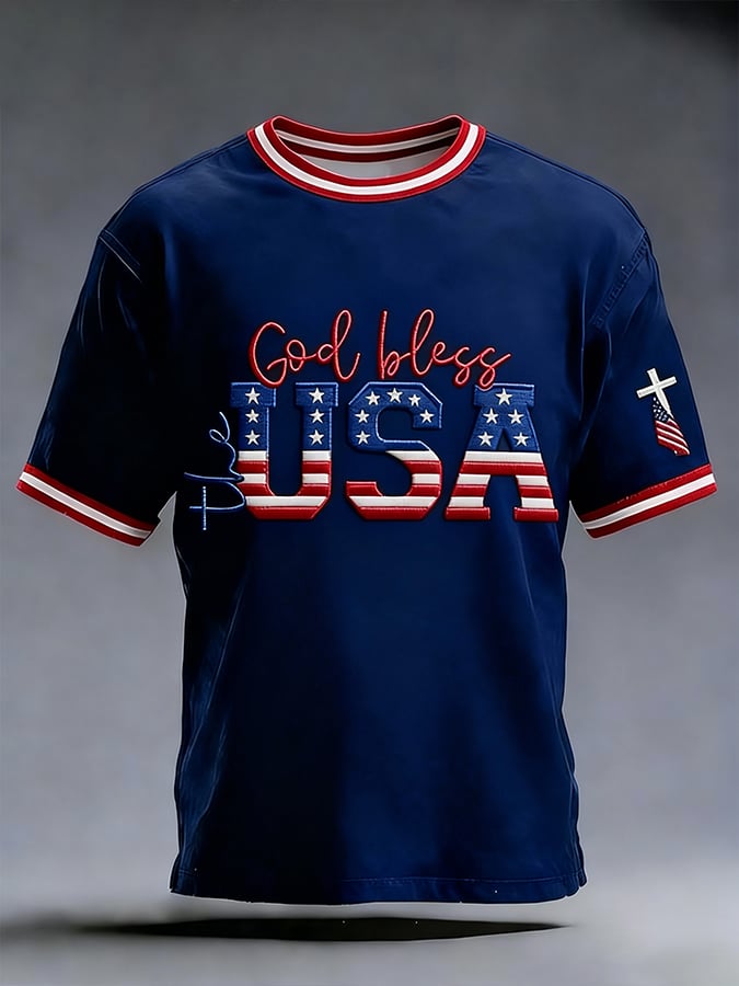 Men's 250th Anniversary of the United States Faith Print Short Sleeve T-shirt