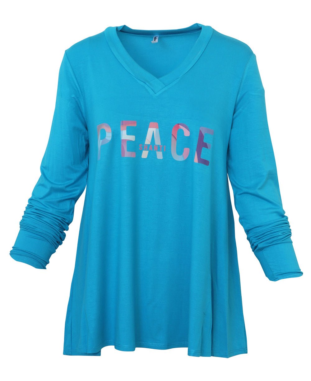 Tranquility Tunic Top with Peace, Inspirational Design