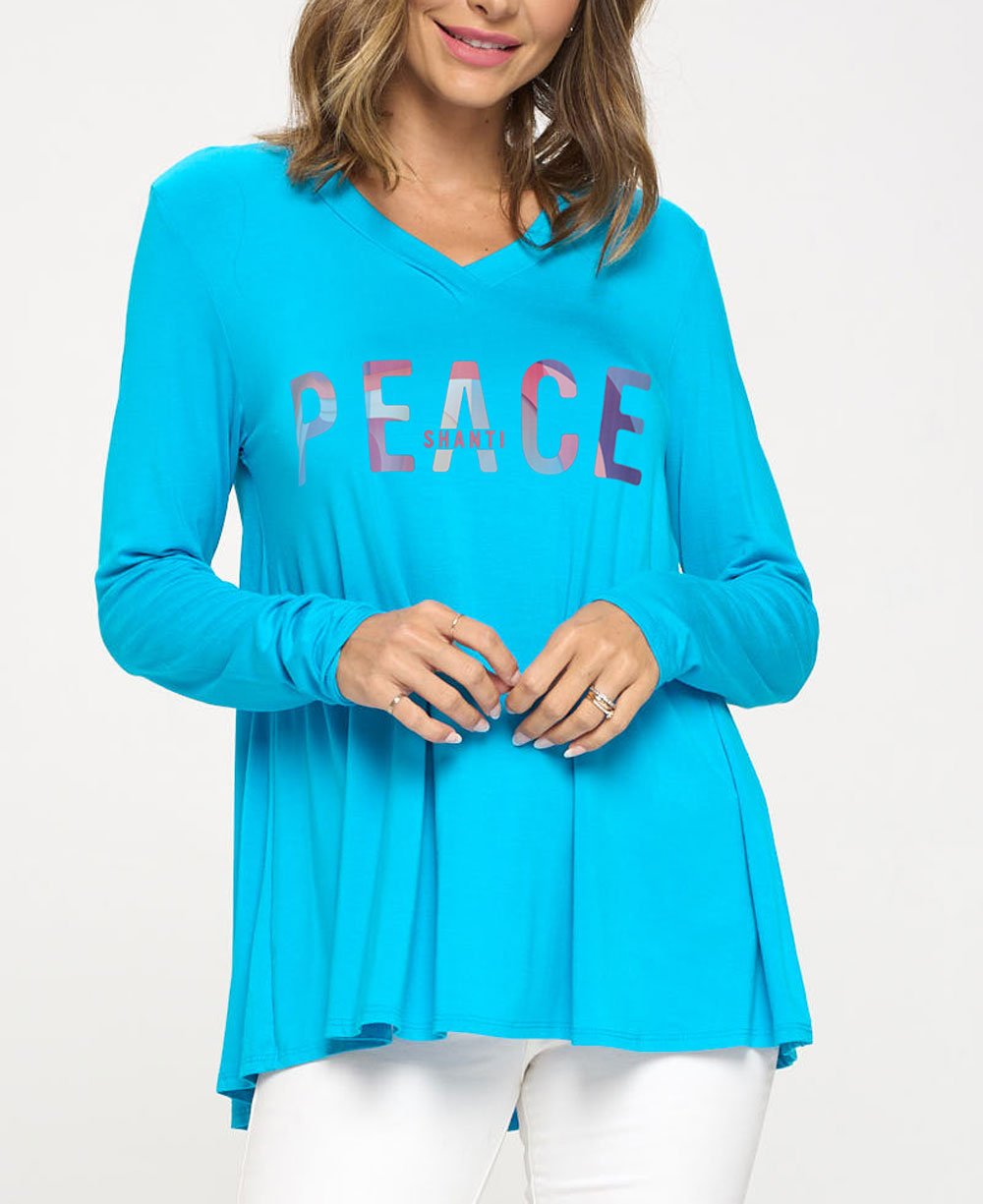 Tranquility Tunic Top with Peace, Inspirational Design